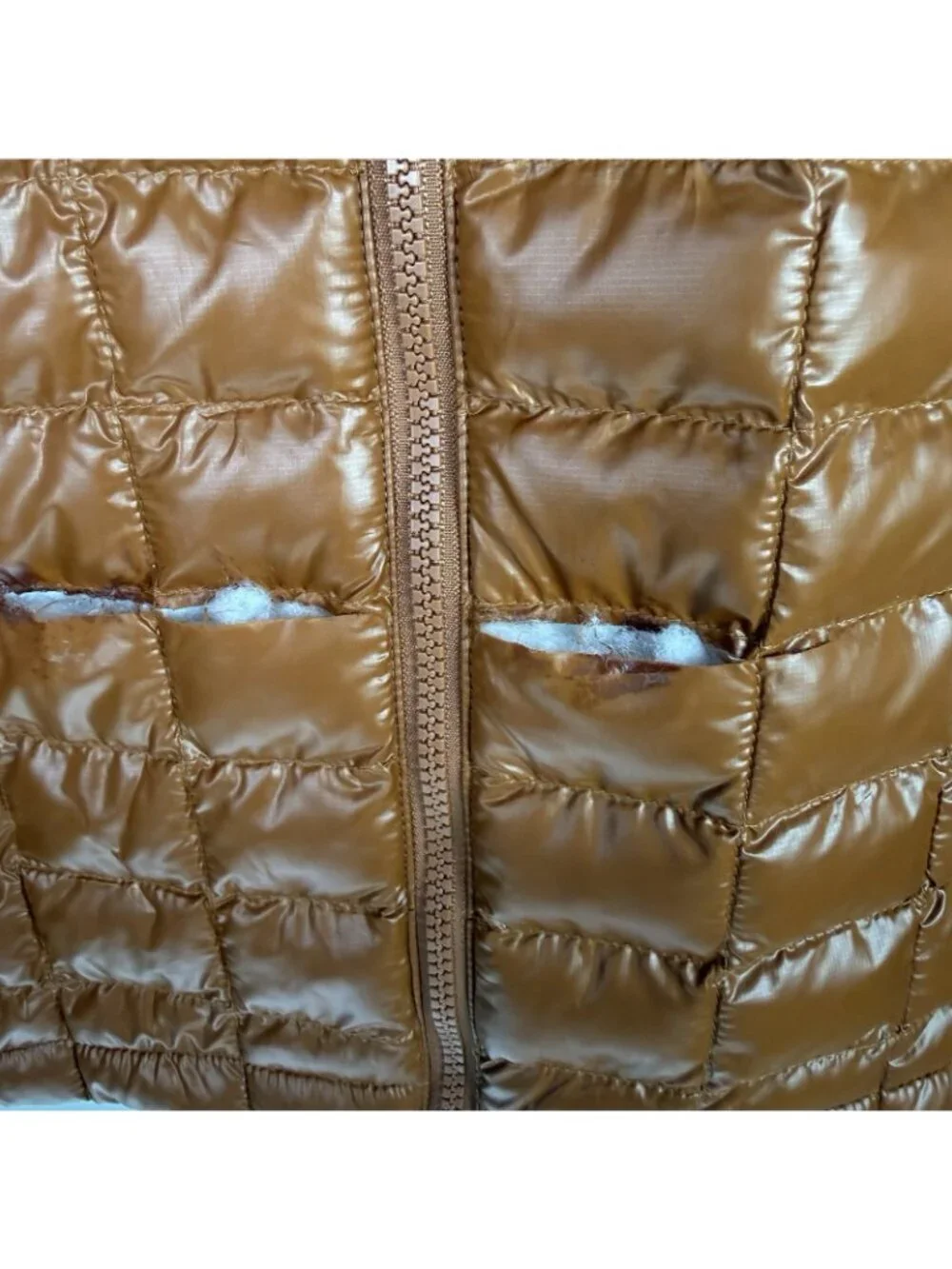 North Face ThermoBall Jacket Men L Burnt Umber Puffer Quilted $200 Flaw